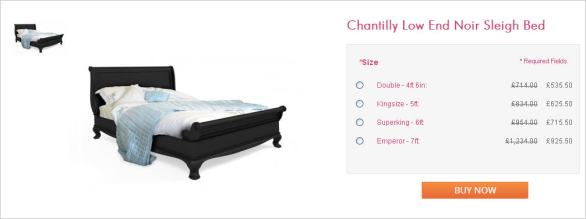 Chantilly Noir Sleigh Bed